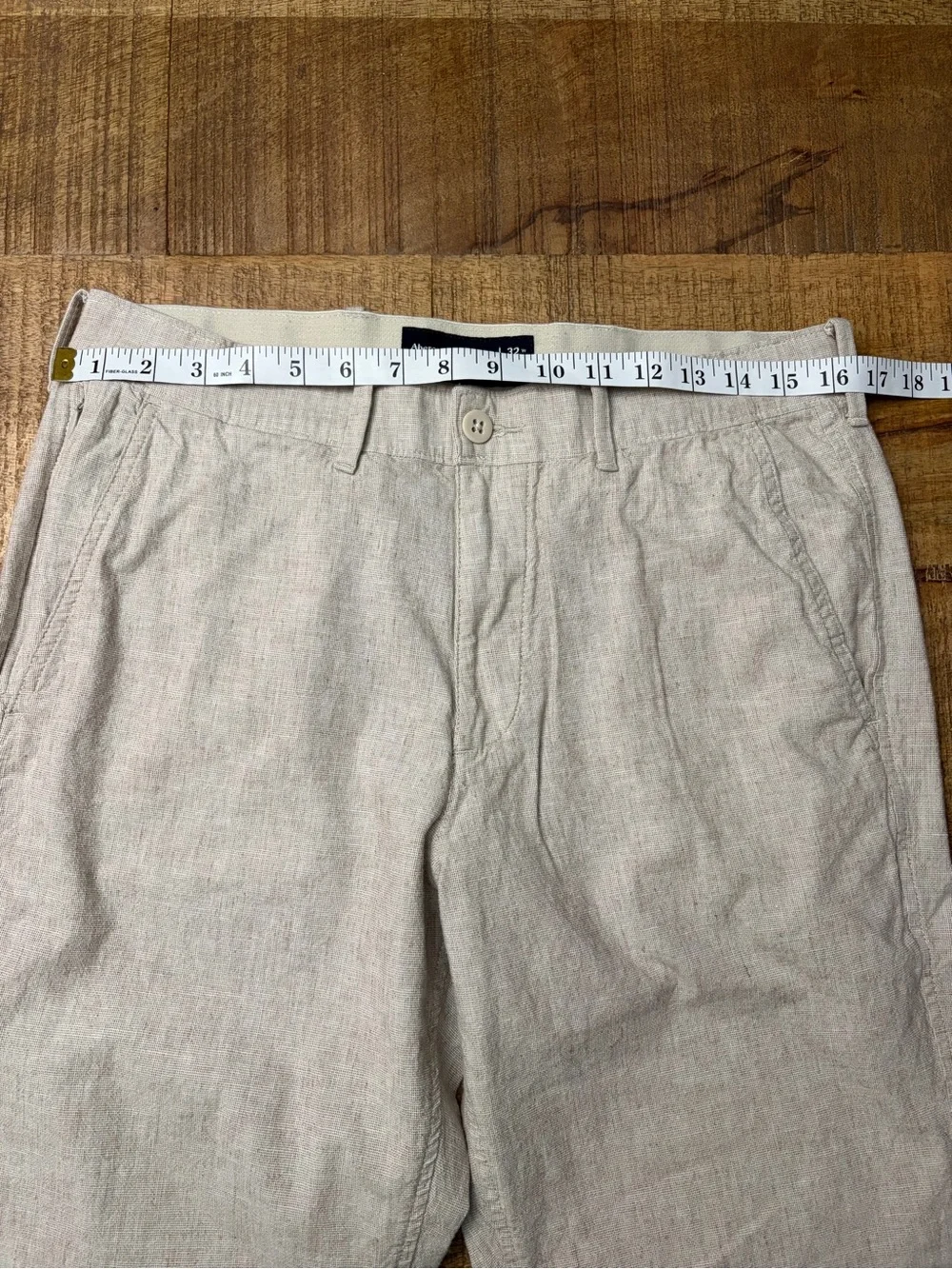 Abercrombie & Fitch Light Beige Linen-Blend Chinos